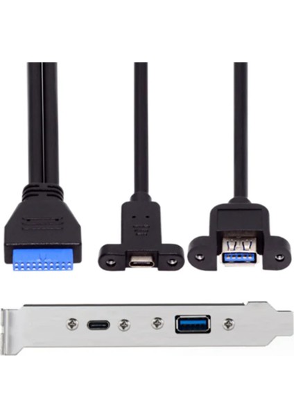 5gbps Arka USB 3.1 Port Genişlemesi 20PIN Type C Tipi Kadın ve USB 3.0 Kadın Veri Kablosu Bilgisayar Şasisi&#39;nde Çerçeveli (Yurt Dışından)