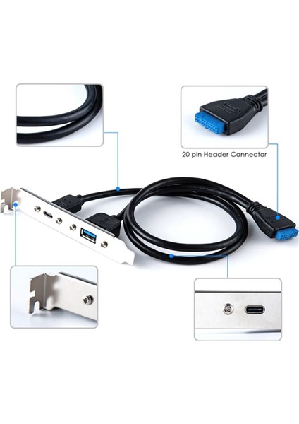 5gbps Arka USB 3.1 Port Genişlemesi 20PIN Type C Tipi Kadın ve USB 3.0 Kadın Veri Kablosu Bilgisayar Şasisi&#39;nde Çerçeveli (Yurt Dışından) indirimleri