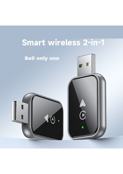 Iphone/android Mini Boyutu Için 2 In1 Kablosuz Carplay Adaptörü, Adaptör Kablosu ile Kablosuz Carplay&#39;a Kablolu (Yurt Dışından) modelleri