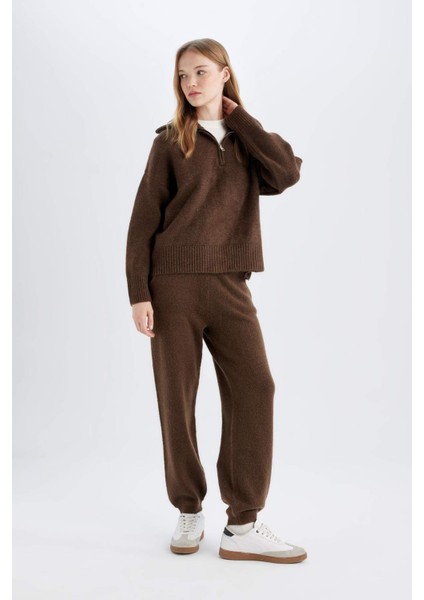 Jogger Pantolon Triko Kumaş Cepli Beli Paçası Lastikli V4178AZ24CW