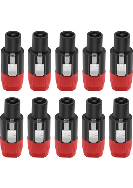 10PC 4pin NL4FC Hoparlör Konnektörü Ohm Fiş Hoparlör Ses Kablosu Adaptörü Bükülme Kilit 4pin Hopeon Dişi Jak Aksesuarları, B (Yurt Dışından)