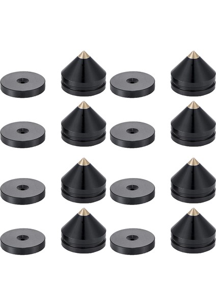 8 Set Hoparlör Ayak Ayak Pad Alüminyum Alaşım Metal Çiviler Koni Zemin Ayak Çivi Siyah (Yurt Dışından)