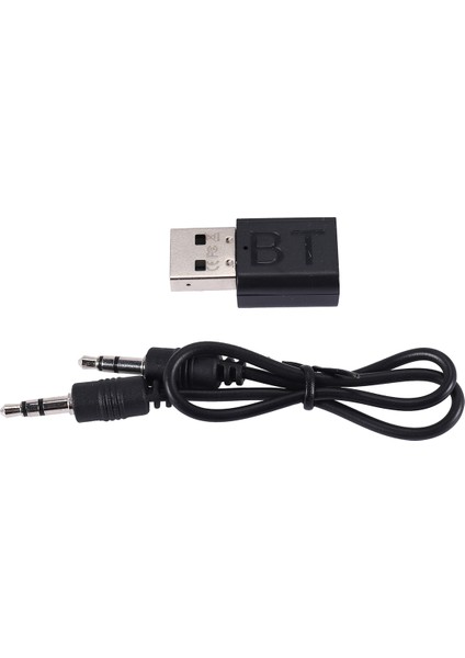 Bluetooth 5.0 Verici Alıcı Mini 3.5mm Jack Aux Audio Kablosuz Adaptör LED Göstergesi 2in1 Araba Kiti USB Adaptör (Yurt Dışından)