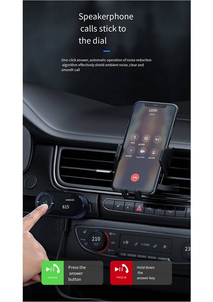 Bluetooth 5.3 Araba Adaptörü Araç Fm Alıcı Aux Car Bluetooth Ses Alıcı Araba El Serbest Bluetooth Alıcı (Yurt Dışından) fiyatları