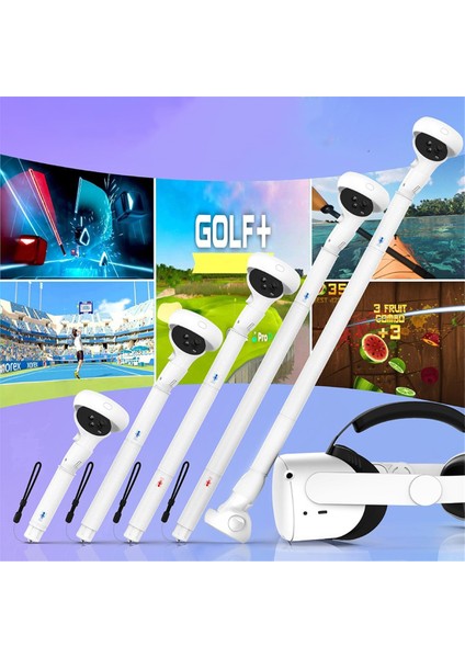 Meta Quest 2 Için Vr Denetleyici Adaptörü Tutma Tutarlar Uzantıları Uzun Kollar Görev 2 Vr Golf Aksesuarları Beyaz (Yurt Dışından)
