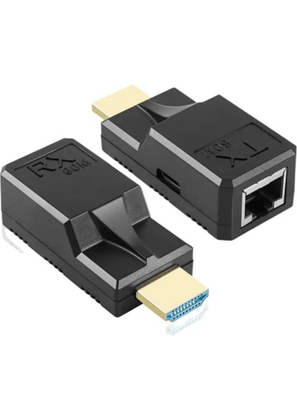 60M HDMI Uyumlu Extender RJ45 Cat6 Kablo 1080P Ethernet Extender Dizüstü Bilgisayar Hdtv Monitörü Için Video Veri Veri Tozu (Yurt Dışından)