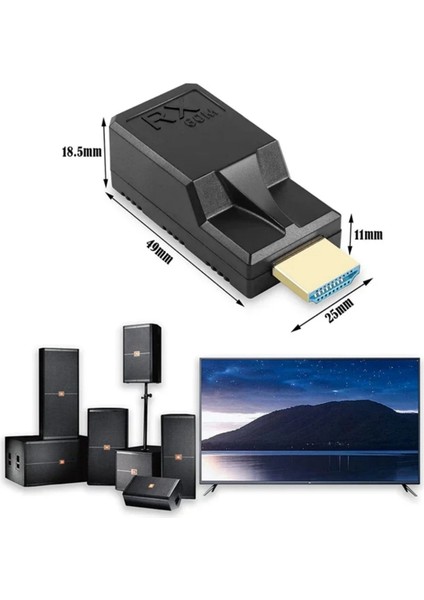 60M HDMI Uyumlu Extender RJ45 Cat6 Kablo 1080P Ethernet Extender Dizüstü Bilgisayar Hdtv Monitörü Için Video Veri Veri Tozu (Yurt Dışından) indirimleri