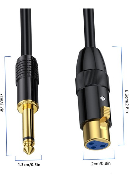 Xlr Dişi Ila Çift 1/4 Inç Y Ayırıcı Kablosu Dişi Xlr Ila Ikiye 6.35MM Mono Ts Fiş Mikrofon Ses Dönüştürücü Adaptör Kordon-B (Yurt Dışından) fiyatları