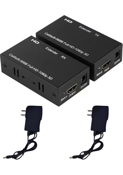 60M Extender RJ45 HDMI Uyumlu Extender 1080P Sinyal Ağı Extender Cat5/6 Lan Extensor Us Fişi (Yurt Dışından)