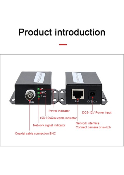 Ip Ağı&#39;ndan Koaksiyel Genişletici Net Kablo Şanzımanından Coax Hattına 500M Ethernet Dönüştürücüsüne Cctv Için (Yurt Dışından) fiyatları