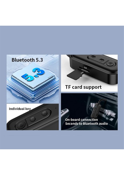 Bluetooth 5.3 Ses Alıcı Verici Aux Kablosuz Stereo Müzik Adaptörü Tf Kart Oynatıcısı Araba Tv Pc Için Handfree (Yurt Dışından) indirimleri