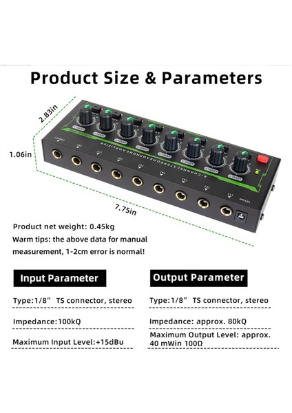8 Kanallar Mini Stereo Kulaklık Amplifikatörü HA800S Pro Ultra Kompakt Ses Amplifikatörü, Güç Adaptörü Ab Fişi (Yurt Dışından) modelleri
