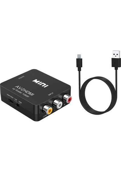 Rca - Hdmı, Av - HDMI Dönüştürücü, 1080P Mini Rca Cvbs Video Ses Dönüştürücü Adaptör Pal/ntsc Tv/pc/ps3/stb/xbox Vhs (Yurt Dışından)