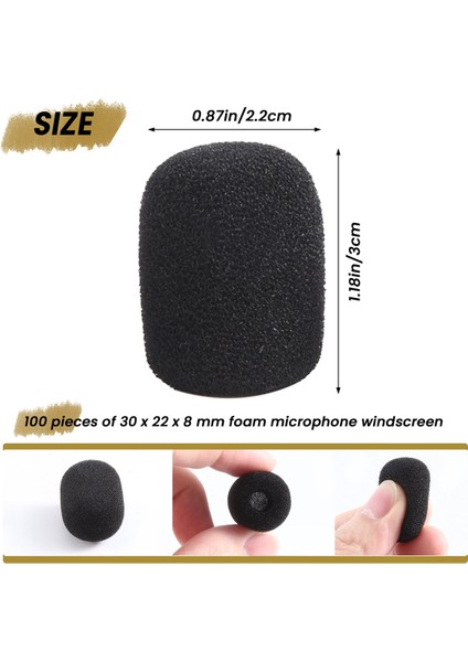 100 Adet Mini Köpük Mikrofon Ön Cam Mikrofon Kapak Köpük Koruması Küçük Yaka ve Kulaklık Mikrofonları Için (Yurt Dışından) fırsatları