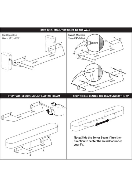 Hoparlör Duvar Montajı Ses Çubuğu Duvar Montajı Sonos Beam Gen1 Gen2 Ses Çubuğu Için Güçlü Yük Boyun (Yurt Dışından)