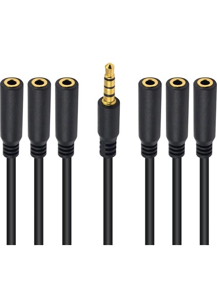 3,5mm Kulaklık Ayırıcı Kablosu 3.5mm 1/8 Inç 4 Katlı Trrs Erkek - 5 Port Aux Kablo Kulaklık Mikrofon Ses Adaptörü (Yurt Dışından) fiyatları