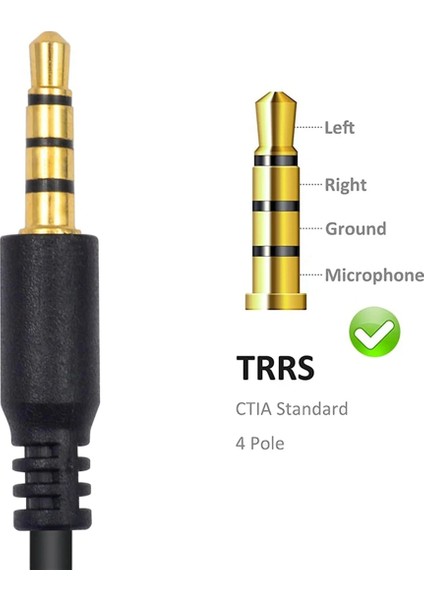 3,5mm Kulaklık Ayırıcı Kablosu 3.5mm 1/8 Inç 4 Katlı Trrs Erkek - 5 Port Aux Kablo Kulaklık Mikrofon Ses Adaptörü (Yurt Dışından) modelleri