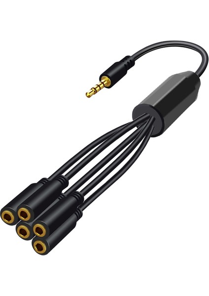 3,5mm Kulaklık Ayırıcı Kablosu 3.5mm 1/8 Inç 4 Katlı Trrs Erkek - 5 Port Aux Kablo Kulaklık Mikrofon Ses Adaptörü (Yurt Dışından) fırsatları