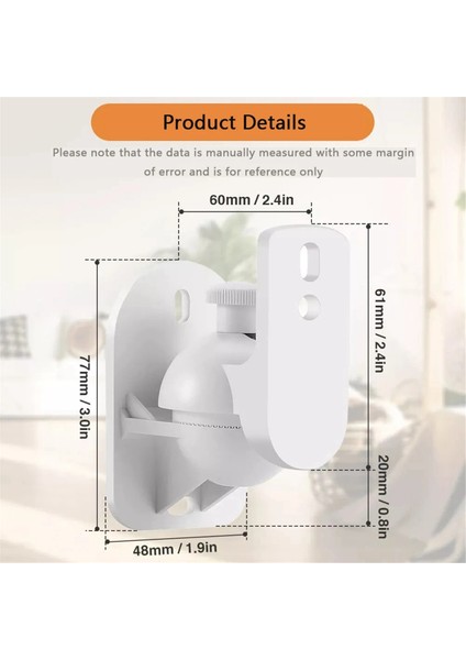 2pcs Evrensel Hoparlör Duvar Montaj Braket Tavan Stand Kelepçesi Ayarlanabilir Döner ve Eğim Açısı Döndürme (Yurt Dışından) modelleri