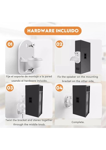 2pcs Evrensel Hoparlör Duvar Montaj Braket Tavan Stand Kelepçesi Ayarlanabilir Döner ve Eğim Açısı Döndürme (Yurt Dışından) fırsatları