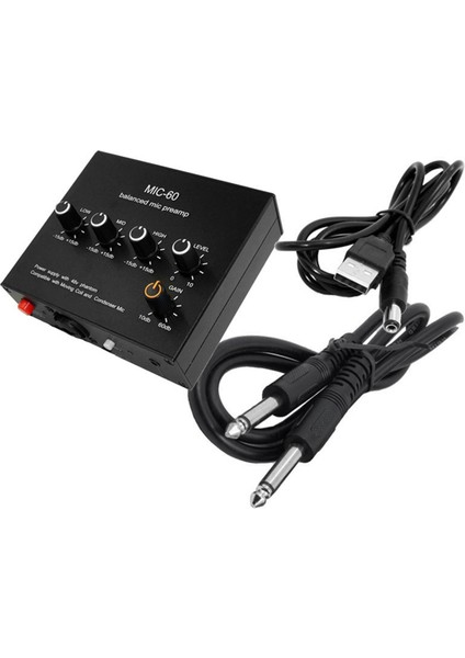 6,5 mm Kablolu 48V Phantom Power ile Dengeli Dinamik Mikrofon Amplifikatör Müzik Ses Amplifikatörü Mıc-60 (Yurt Dışından)