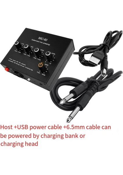 6,5 mm Kablolu 48V Phantom Power ile Dengeli Dinamik Mikrofon Amplifikatör Müzik Ses Amplifikatörü Mıc-60 (Yurt Dışından) fırsatları