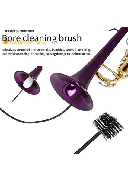 Saksafon Bükülmüş Boyun Iç Boşluk Çift Uçlu Naylon + Pamuk Temizleme Fırçası 50 Cm, Rüzgar Alet Boşluk Temizleme Fırçası (Yurt Dışından) fırsatları