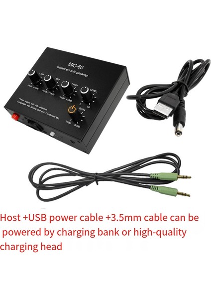 3,5 mm Kablolu 48V Phantom Power ile Dengeli Dinamik Mikrofon Amplifikatör Müzik Amplifikatörü Mıc-60 (Yurt Dışından) fiyatları