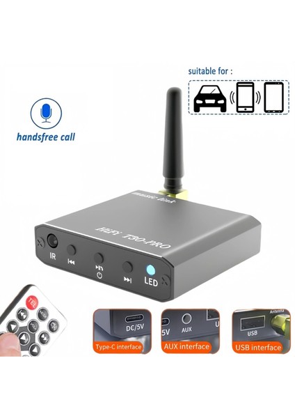 Bluetooth 5.2 Audio Alıcı 3.5mm Aux U-Disk Oynat Hifi Kayıpsız Müzik Stereo Kablosuz Adaptörü Otomobil Hoparlör Amplifikatörü (Yurt Dışından) fiyatları