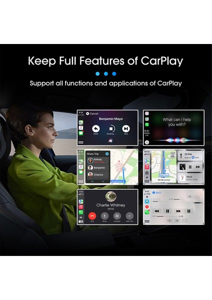 Apple iPhone Için Kablosuz Carplay Adaptörü Kablosuz Carplay Dongle Fiş ve Oynat USB Bağlantısı Otomatik Araba Dongle (Yurt Dışından)