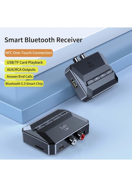 Nfc Bluetooth Alıcı, Bluetooth 5.3 Araba Için Aux Adaptörü, Ev Stereo/hoparlör/müzik Için Kablosuz Ses Alıcısı (Yurt Dışından) fiyatları