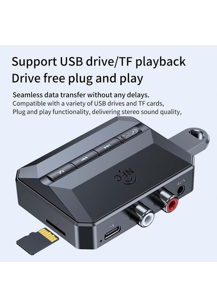 Nfc Bluetooth Alıcı, Bluetooth 5.3 Araba Için Aux Adaptörü, Ev Stereo/hoparlör/müzik Için Kablosuz Ses Alıcısı (Yurt Dışından) modelleri