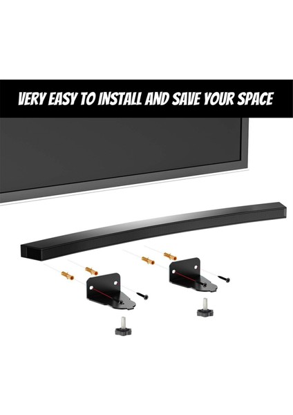 Metal Hoparlör Stand Soundbar Duvar Montaj Braketleri Samsung Kavisli Ses Çubuğu AH61-03943A HW-J4000 HW-J6000 HW-M4501 (Yurt Dışından) modelleri