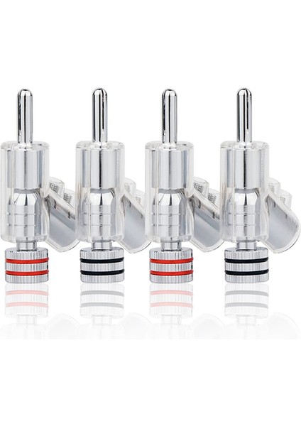 4 Pcs Hıfı Rhodıum Plactıng Kilitlenebilir Hoparlör Kablosu Muz Fiş Konnektörü Ses Amplifikatörü Hoparlör Tel Konektörü (Yurt Dışından)