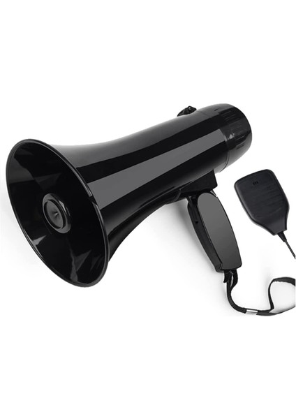 35 Watt Güç Taşınabilir Megafon Hoparlör Pa Bullhorn Söndürülebilir El Mikrofonu, Yerleşik Siren (Siyah) (Yurt Dışından)
