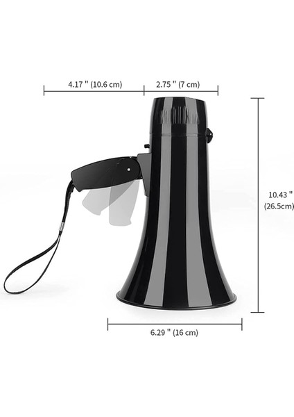 35 Watt Güç Taşınabilir Megafon Hoparlör Pa Bullhorn Söndürülebilir El Mikrofonu, Yerleşik Siren (Siyah) (Yurt Dışından) indirimleri