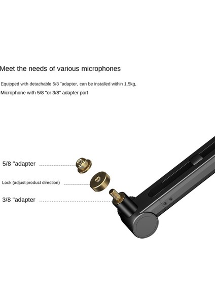 Ayarlanabilir Süspansiyon Bomu Mikrofon Canlı Mikrofon 360 ° Evrensel Masaüstü Braketi (Yurt Dışından) fırsatları