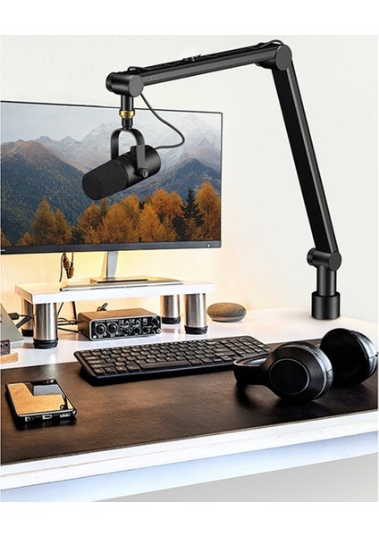 Ayarlanabilir Süspansiyon Bomu Mikrofon Canlı Mikrofon 360 ° Evrensel Masaüstü Braketi (Yurt Dışından) indirimleri