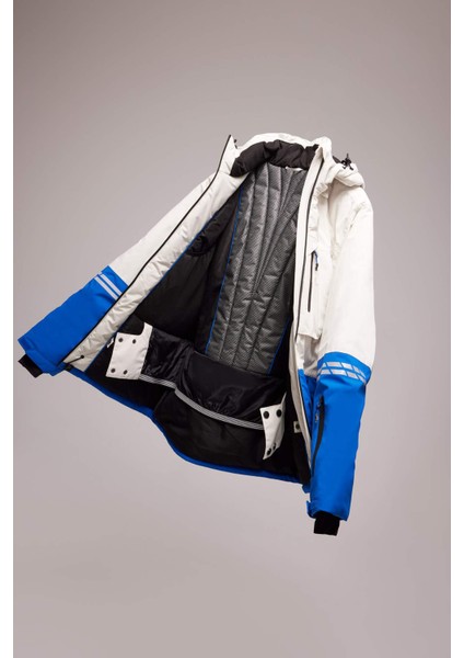 Fit Su Geçirmez Kayak Montu Su Geçirmez Kapüşonlu Fermuarlı Cepli D1590AX24WN