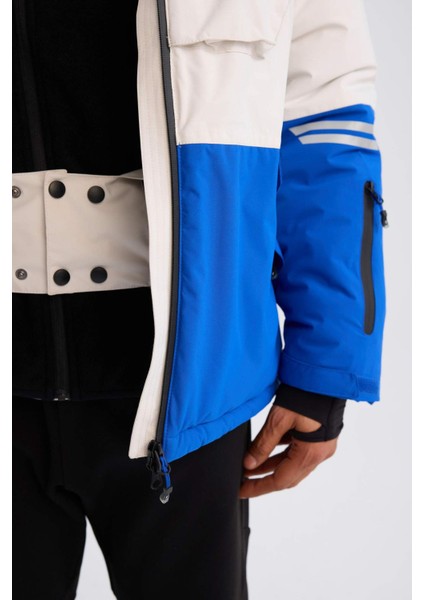 Fit Su Geçirmez Kayak Montu Su Geçirmez Kapüşonlu Fermuarlı Cepli D1590AX24WN