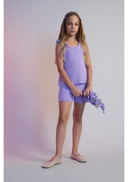 Kız Çocuk Ajurlu Şort