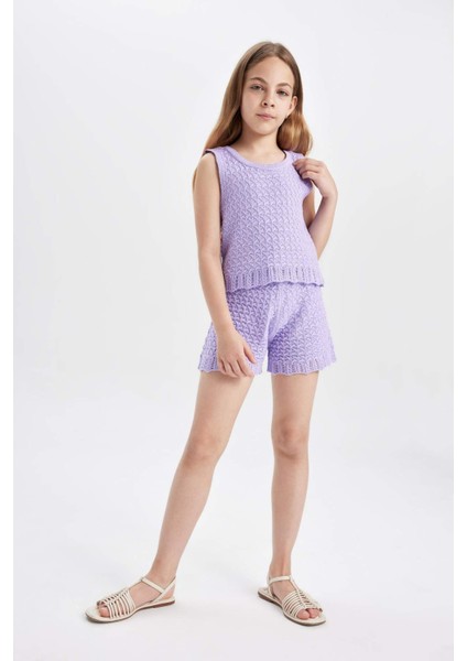 Kız Çocuk Ajurlu Şort