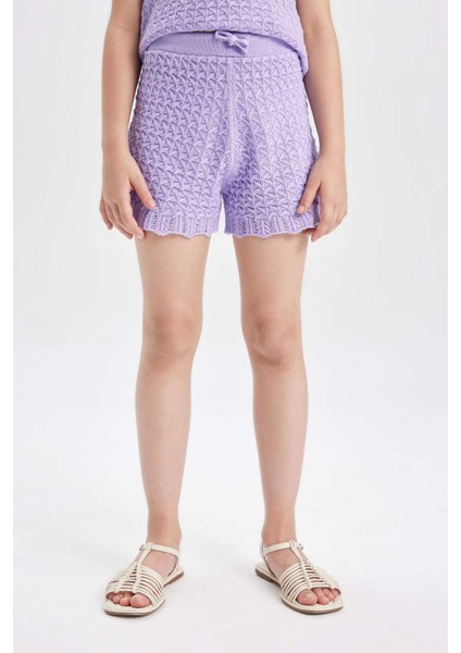 Kız Çocuk Ajurlu Şort