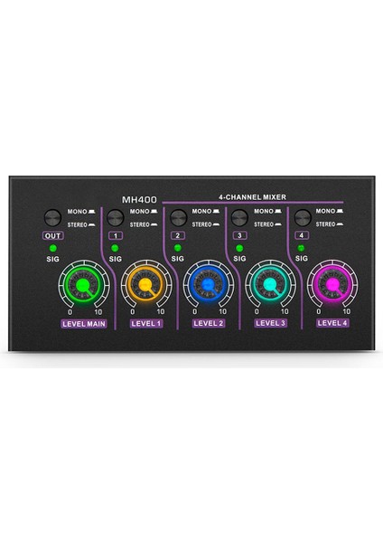 GAX-MH400 Ultra Düşük Gürültü Mini 4 Kanallı Mikser Mini Stereo Mikser Mikser Çıkış Cihazı Mikrofon Gitar Mikseri Eu-Plug (Yurt Dışından)