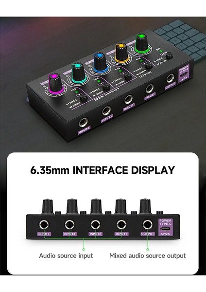 GAX-MH400 Ultra Düşük Gürültü Mini 4 Kanallı Mikser Mini Stereo Mikser Mikser Çıkış Cihazı Mikrofon Gitar Mikseri Eu-Plug (Yurt Dışından) indirimleri