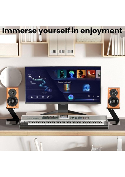 Masaüstü Hoparlör Stand Mount Studio Monitör Yükseltici Desteği Titreşim Absorpsiyon Pad Montajı Oturma Odası Çalışma Odası (Yurt Dışından) fırsatları
