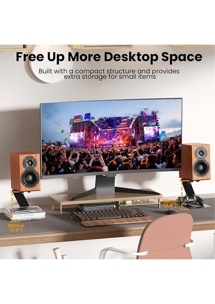 Masaüstü Hoparlör Stand Mount Studio Monitör Yükseltici Desteği Titreşim Absorpsiyon Pad Montajı Oturma Odası Çalışma Odası (Yurt Dışından) indirimleri