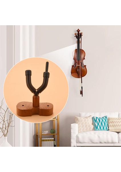 Ev &amp; Stüdyo Için Yay Tutucu ile Yeni Duvar Montajı Keman Askı Kancası (Mahogany) (Yurt Dışından) fiyatları