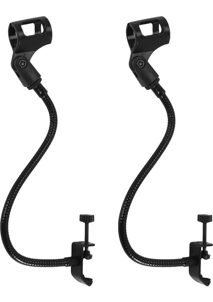2 Pcs Mikrofon Ayarlanabilir Stand Esnek Goopeneck Masaüstü Standlar Masa Kelepçesi Kayıt Ekipmanı Toplantı Dersini Toplama Için (Yurt Dışından)