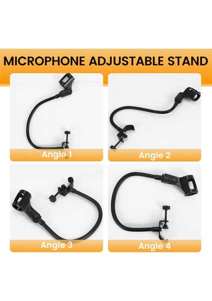 2 Pcs Mikrofon Ayarlanabilir Stand Esnek Goopeneck Masaüstü Standlar Masa Kelepçesi Kayıt Ekipmanı Toplantı Dersini Toplama Için (Yurt Dışından) indirimleri